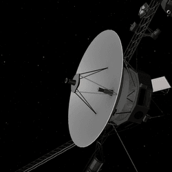 Artist rendition of voyager. Its antenna is the largest feature.