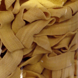 a tapeworm taken from a minke whale in a jar, it looks like lots of ribbons or noodles overlapping